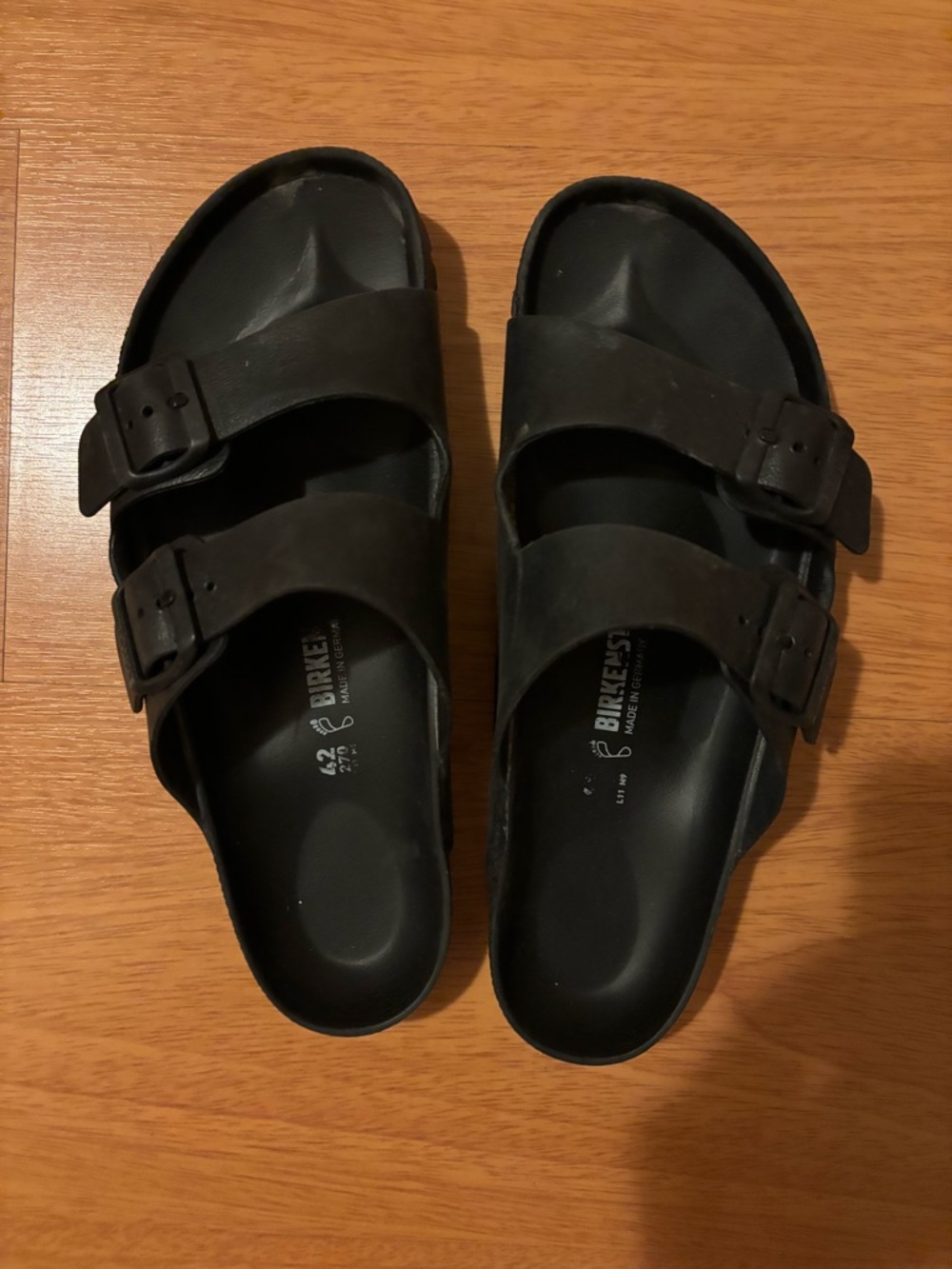 Birkenstock Arizona Rubber Two-Strap Sandals in Black